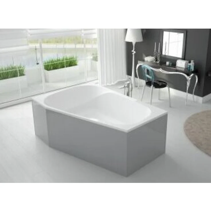 Hoesch 3666.010 BW Spectra, Badewanne 1800x1200 mm, links, weiß, Sanitär Acryl, 340 l Nutzen