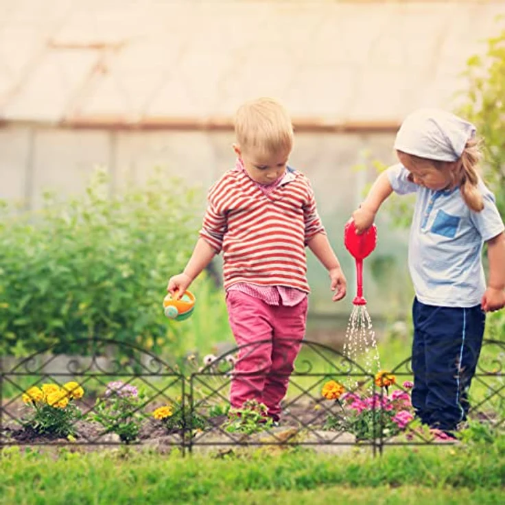 relaxdays Beetbegrenzung 6-tlg. Beetzaun aus Metall, Vintage-Look, Schwarz - Preisvergleich – Bild 3