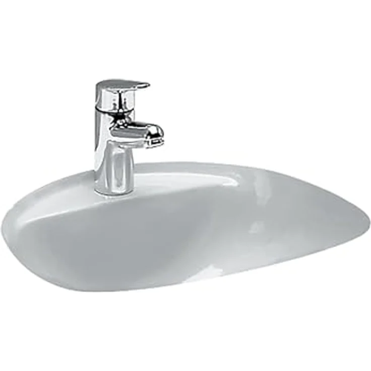 Laufen Bijou Einbauwaschtisch, mit Armaturenbank, 1 Hahnloch, ohne Überlauf, 450x405mm, weiß – Bild 1