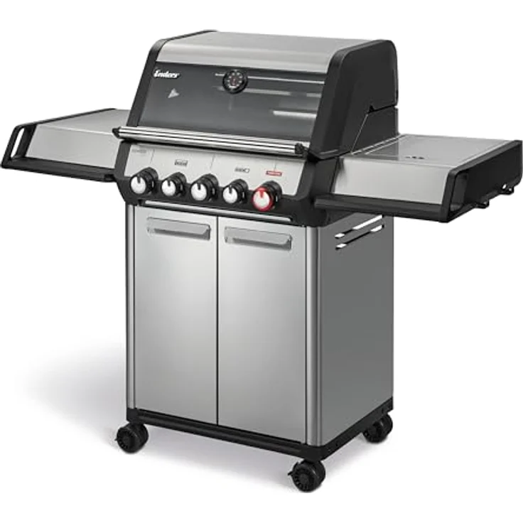 Enders Gasgrill Monroe Pro 3 SIKR Turbo, Edelstahl mit Heat Range, Turbo Zone und Sichtfenster, inkl. leistungsstarkem Seitenkocher – Bild 2