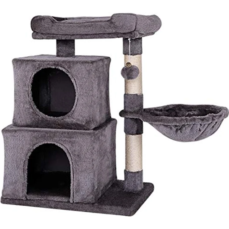 lionto Kratzbaum Kletterbaum Katzenkratzbaum Katzenbaum Höhe 70 cm, dunkelgrau – Bild 1