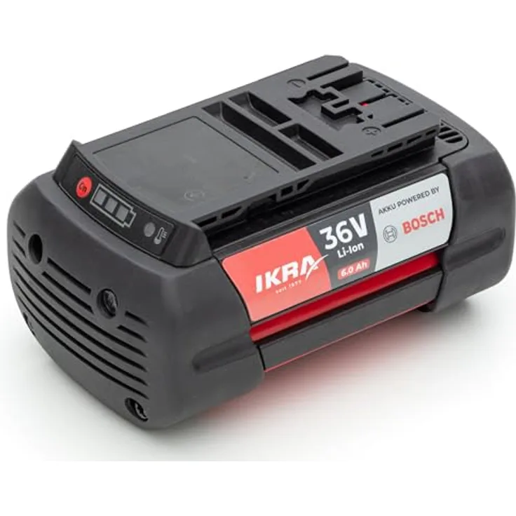 IKRA 36 V Li-Ion Akku 6,0 Ah, kompatibel mit allen 36V BOSCH Geräten, mit COOLPACK-Technologie und LED-Ladezustandsanzeige