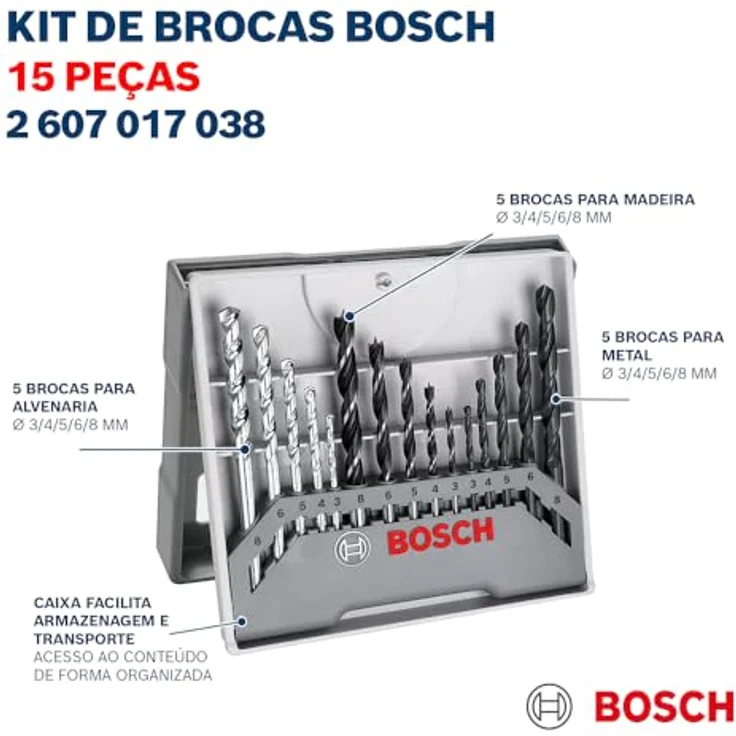 Bosch Professional 15tlg. Gemischtes Bohrer-Set (für Metall, Holz und Stein, Zubehör Bohrschrauber) – Bild 5