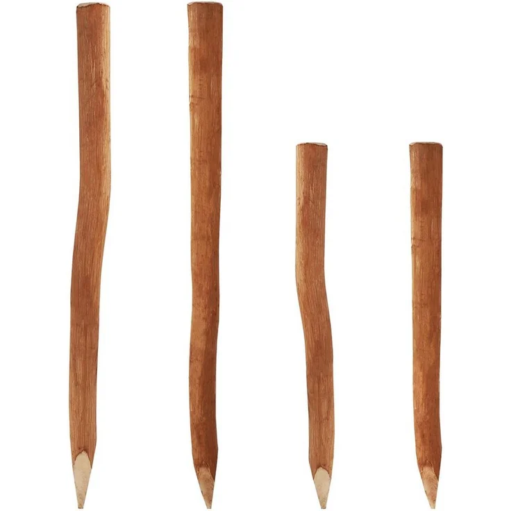 Aquagart Zaunpfosten 75, Holzpfosten für Staketenzaun, 1,05m, Durchmesser 5-6cm, aus langlebigem Haselnussholz