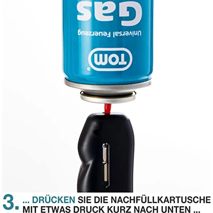 TOM LG-300 Feuerzeuggas, 300 ml Nachfüllkartusche für Sturm- und Stabfeuerzeuge, vielseitig einsetzbar mit 5 Adaptern – Bild 8