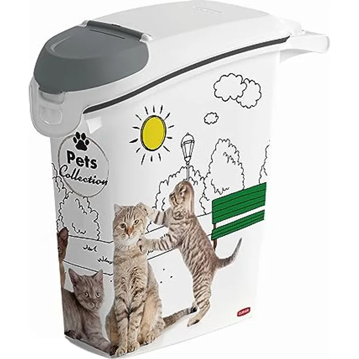Curver PetLife Aufbewahrungsbehälter für Streu Vorratsbehälter für Katzenstreu 10 kg / 23L 23,2 x 49,7 x 50,30 cm