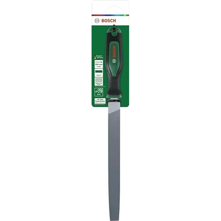 Bosch Home and Garden Metall-Flachfeile 200 mm, Hieb 2, ergonomischer Griff, robust aus Kohlenstoffstahl – Bild 2