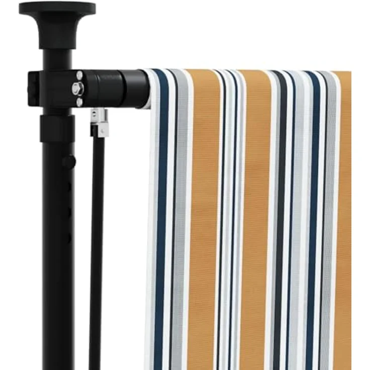vidaXL Markise Außenrollo Gelb und Weiß 120x270 cm Stoff und Stahl, UV-beständig, Einziehbar, Höhenverstellbar – Bild 8