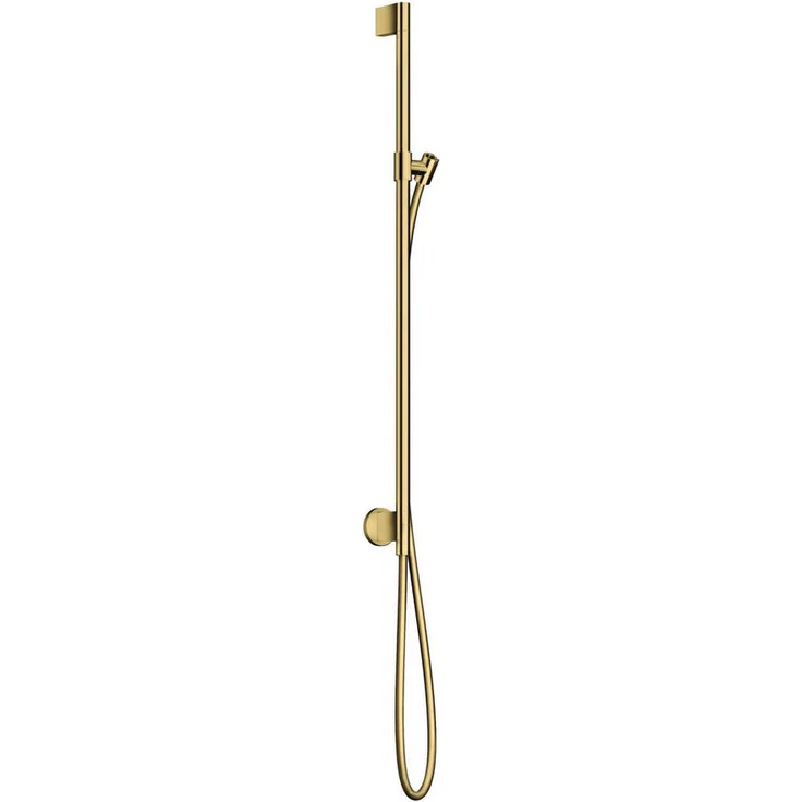 hansgrohe Duschstange Axor One, Brausestange mit Wandanschluss und Brauseschlauch, 965 mm Höhe, Polished Gold Optic