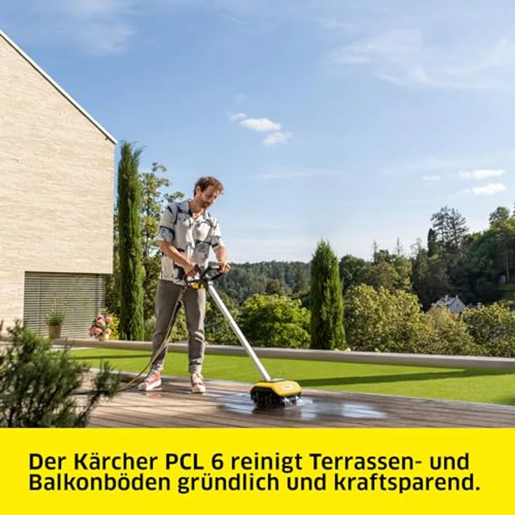 Kärcher Terrassenreiniger 'PCL 6', Hochdruckreiniger mit stufenlos verstellbarem Stiel und 4 rotierenden Bürstenwalzen – Bild 2