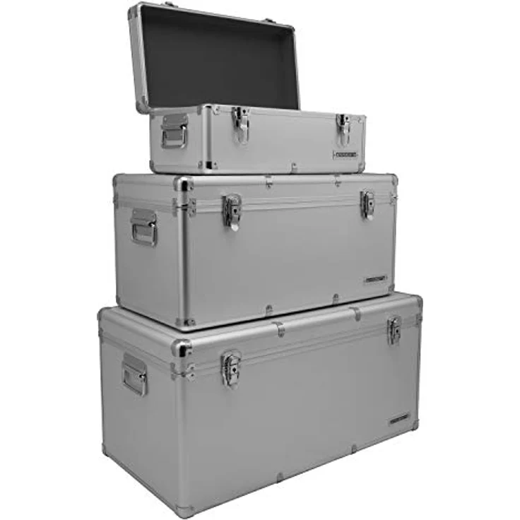 anndora Alu Rahmenkoffer 3er Set Silber 155 Liter Transportbox Werkzeugkoffer – Bild 2