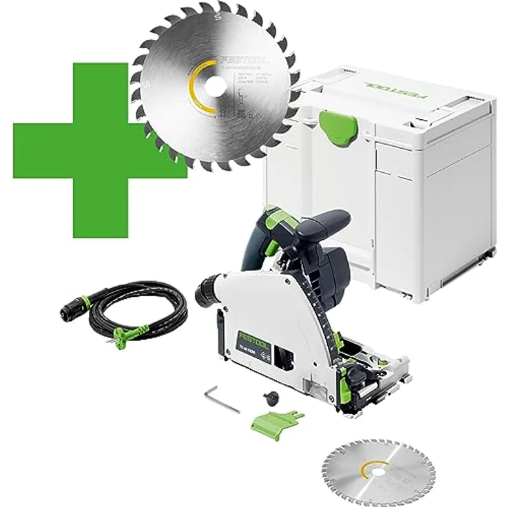 Festool Tauchsäge TS 60 K-Plus Master Edition (mit Sägeblätter, Sichtfenster, Splitterschutz, Innensechskantschlüssel), im Systainer