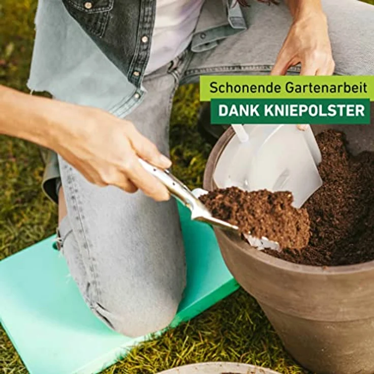 Windhager Permium Kniekissen, Sitzkissen, Mehrzweckkissen ideal für Arbeiten im Garten, Haus und Werkstatt, türkis, 40 x 30 x 4 cm, 06254 – Bild 3