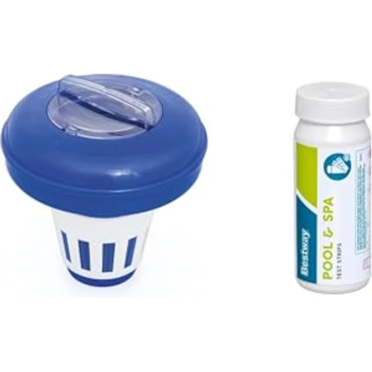 Bestway Flowclear Dosierschwimmer Testkit, 16,5 cm Ø zur einfachen Überprüfung des Chemiegehalts für kristallklares Poolwasser – Bild 1