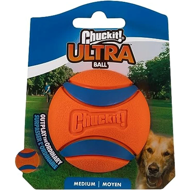 Chuckit! Ultra Ball Medium Jagdball für Hunde, Robuster und vielseitiger Ball, Schwimmfähig, Kompatibel mit Chuckit Launchern, 6,5 cm Durchmesser, Mehrfarbig – Bild 2