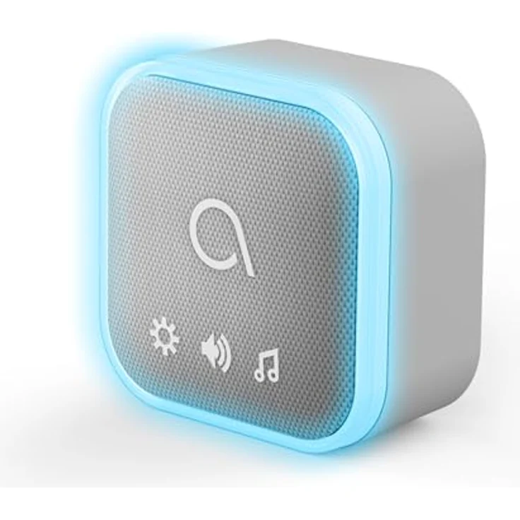 Avidsen Sona-T, Smart Home Türklingel Funkgong mit Lichtblitz, grau meliertem Textilüberzug und 150 m Reichweite – Bild 3