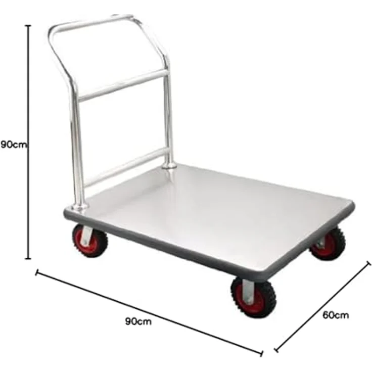 Saro AF 230 Transportwagen, Metall, Silber, 90 x 60 x 90 cm, Gummi-Stoßschutz, Tragfähigkeit: 150 kg – Bild 3
