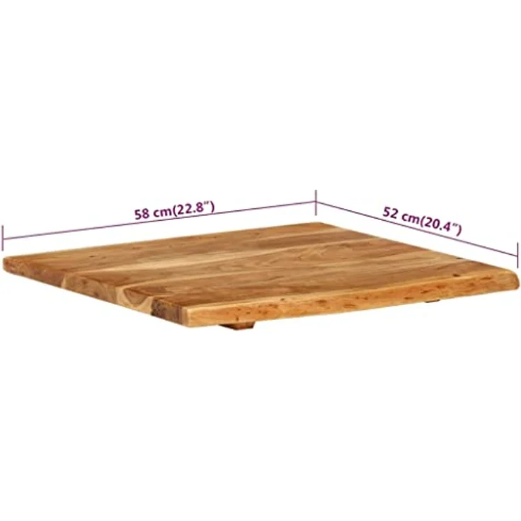 vidaXL Badezimmer-Waschtischplatte Massivholz Akazie 60 x 55 x 2,5 cm – Bild 2