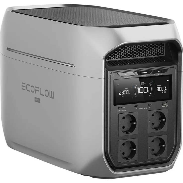 ECOFLOW Delta 3 Max Plus, Portable Powerstation mit 3.000 W Ausgang, LiFePO4 Akku