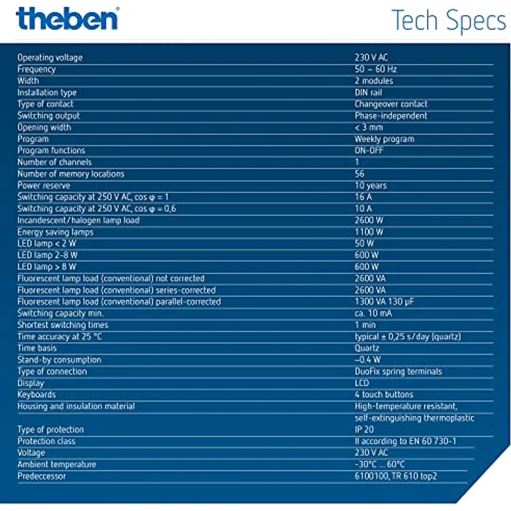 Theben Digitale Zeitschaltuhr Wochenprogramm TR 610 top3 – Bild 6