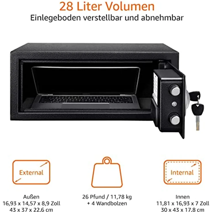 AmazonBasics Tresor, 28 l, Schwarz – Bild 3