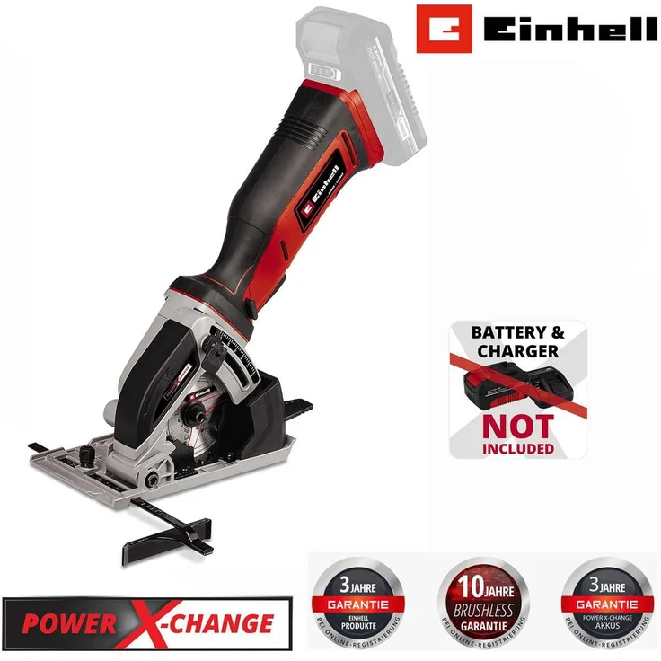 Einhell Akku-Handkreissäge TE-CS 18/89 Li - Solo ohne Akku und Ladegerät, Mitglied der Power X-Change Familie