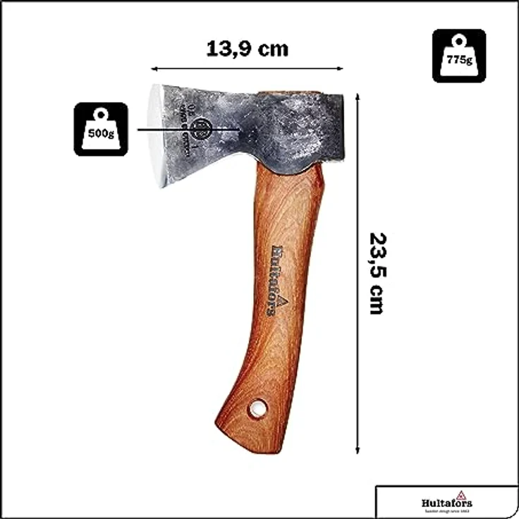 Hultafors Axt PREMIUM AGELSJÖN 0,5 Holzaxt Holzbeil Hickory 235 mm/9" – Bild 2