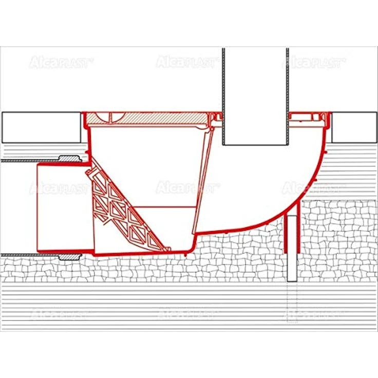 Alcaplast Universal Regensinkkasten 300x155/110, waagrecht Schwarz, für Einlaufdurchmesser Ø80-125mm und Ablauf DN110 – Bild 3
