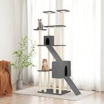 Kratzbaum mit Sisal-Kratzsäulen Dunkelgrau 190 cm