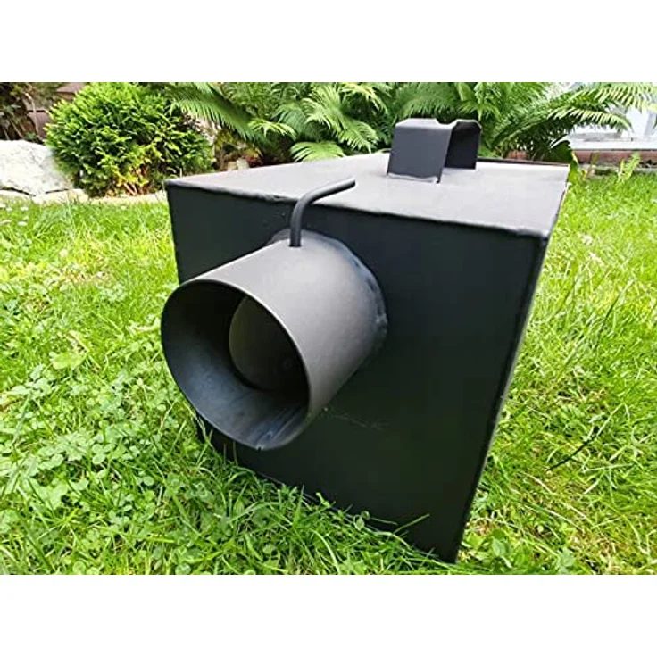 QLS Handels Räuchereiset Feuerstelle Rohre Rohrbogen Räucherofen Set, Thermofarbe lackiert, 600 Grad hitzebeständig – Bild 3