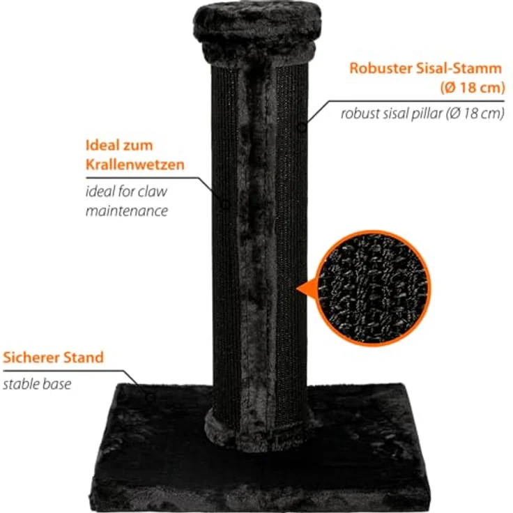 dobar® Premium Katzen-Kratzbaum Scratchy aus Holz mit extra großen Kratz-Stämmen - Geeignet für große Katzen - 35 x 60 x 100 cm, in außergewöhnlichem Design – Bild 3