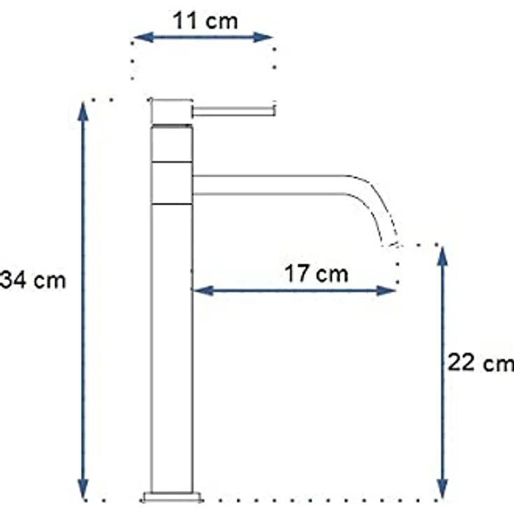 Rea Waschtischarmatur LUGANO SLIM GOLD HAUT, freistehende Badarmatur aus Messing mit Mischdüse, 180 mm Auslaufreichweite, gold – Bild 5