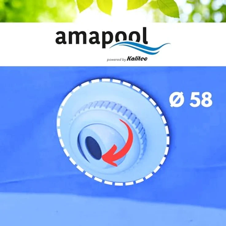 Amapool Einströmdüse 14 cm, verstellbare Einlaufdüse für Pool mit 38/32 mm Schlauchtülle, schwenkbarer Düsenkopf, tropfsicher mit Silikon-Dichtungen – Bild 3