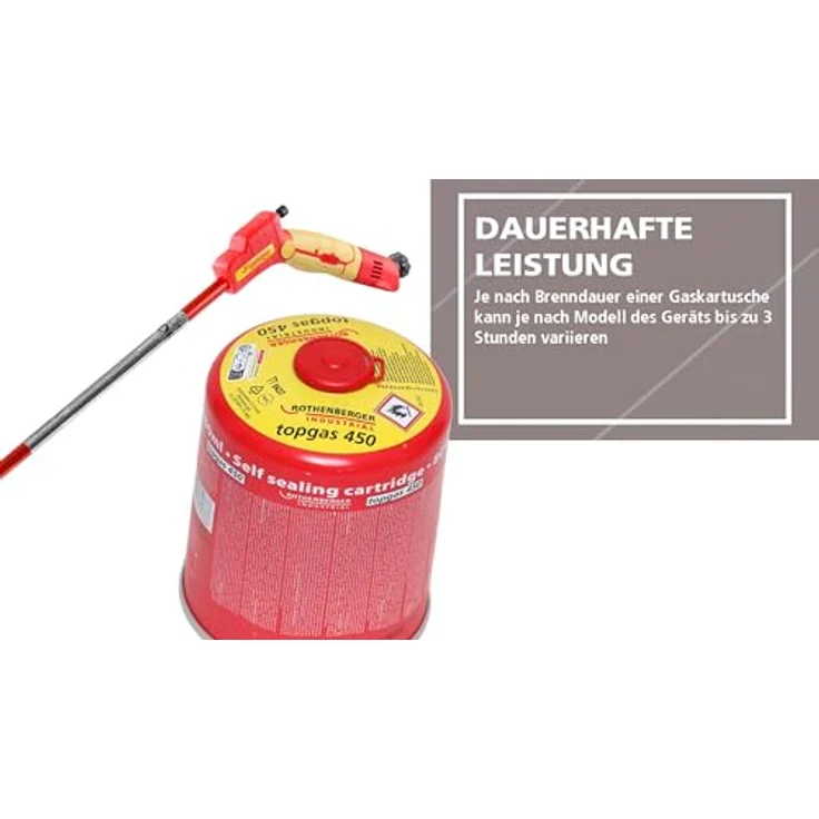 ROTHENBERGER Industrial Top Gas Schraub - Gaskartusche 450g, 740 ml, Vorteilsdose für lange Einsatzdauer, Anschluss 7/16" EU, 20% Propan / 80% Butan – Bild 4