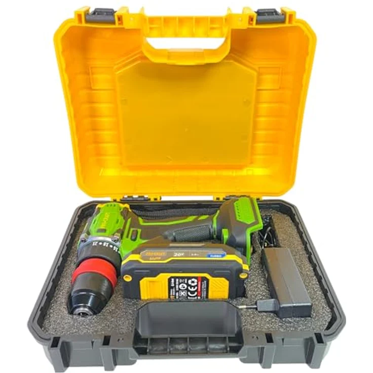 Procraft PA18ProDFR2-1B-C Akku Bohrschrauber 20 V, 30 Nm Brushless, inkl. 2,0 Ah Akku, Ladegerät, 13 tlg. Bit Set und Koffer – Bild 2