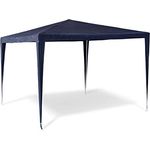Relaxdays Pavillon Zelt HBT: 2,5 x 3 x 3 m Gartenpavillon mit quadratischer Fläche und Dach aus 100% PE Partyzelt für Festival oder Feier Pavilion mit Stahlgestell Pavillion, blau