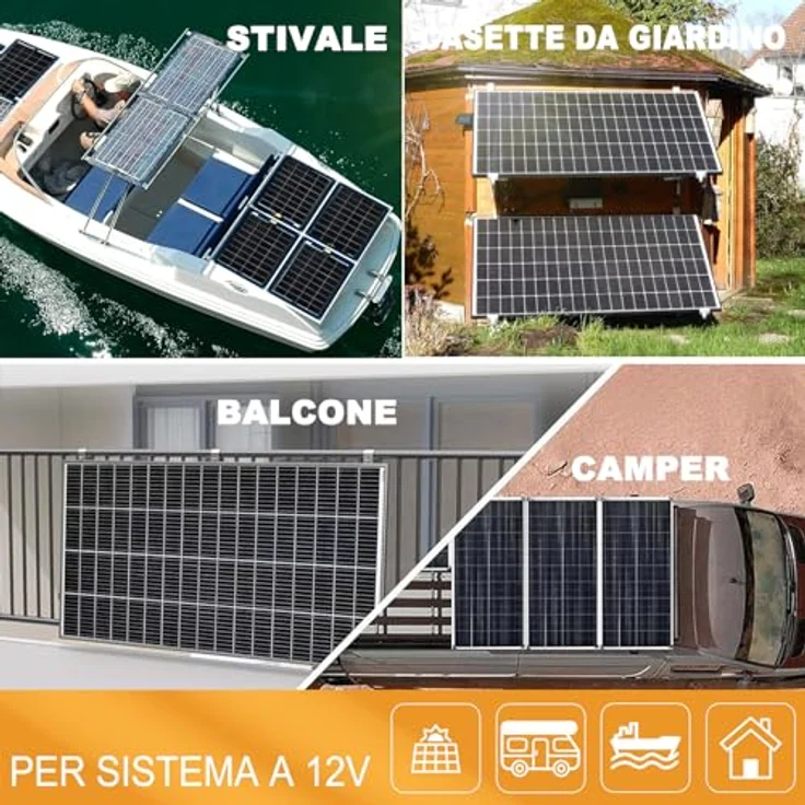 enjoy solar Solarmodul Eco Line ES200M36, Monokristallin PERC 200W für Garten und Wohnmobil, wetterfest mit IP68 Anschluss und Bypass Diode – Bild 2