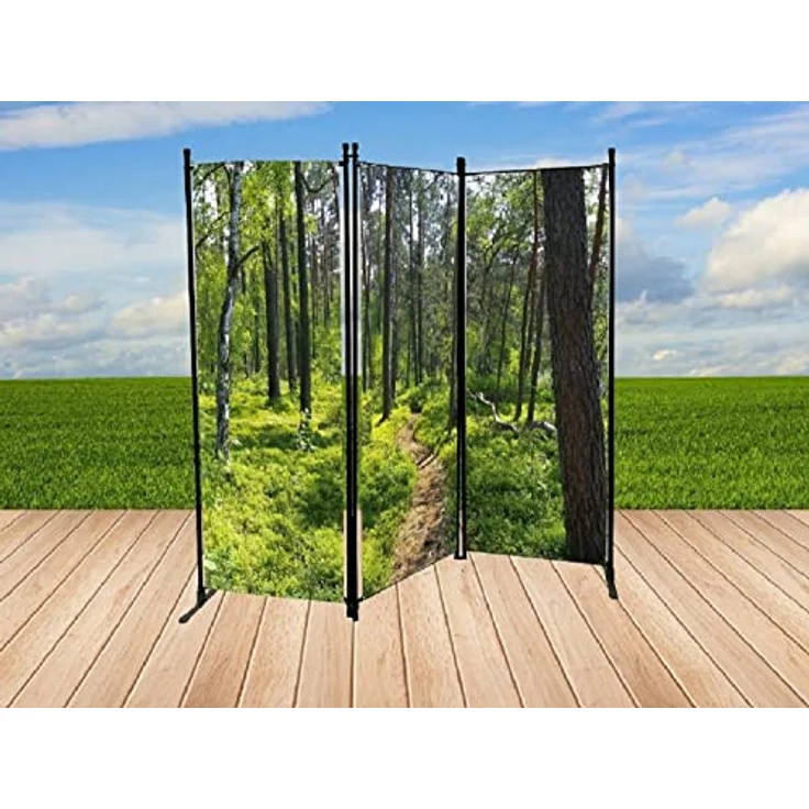 Westerholt Paravent mit Fotodruck, Sichtschutz, Raumteiler Wald – Bild 2