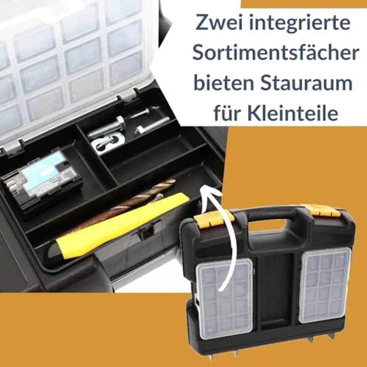 GarPet Werkzeugkoffer Kunststoff universal Schaumstoffeinlage, integrierte Sortimentsfächer - blau – Bild 7