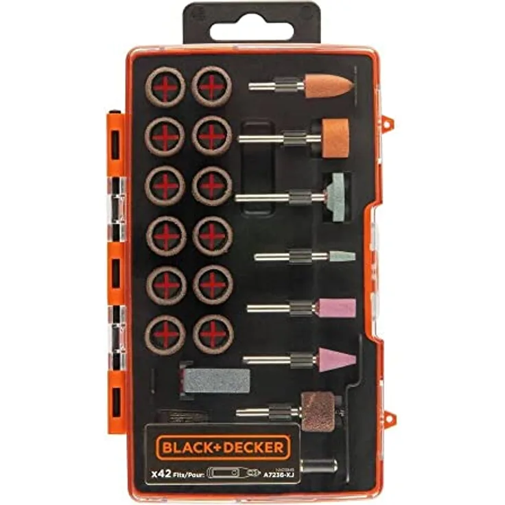 BLACK+DECKER 42 Piece Rotary Tool Set, Multitool Set für Profis mit vielseitigen Aufsätzen
