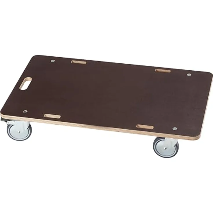 Dörner & Helmer Transportroller Cargo-XL (Rollbrett 79x47 cm, Transporthilfe Tragkraft max. 200 kg, 4 Gummiräder 100 mm, 2 Räder mit Feststellbremse, Möbelroller) 300675 – Bild 2
