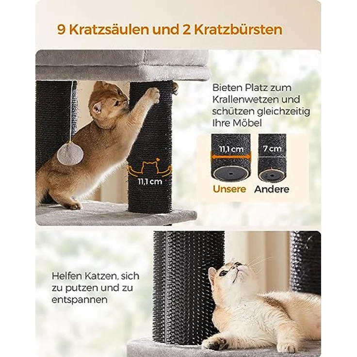 Feandrea Jingle (160 cm, Schwarz), Katzenbaum – Bild 6