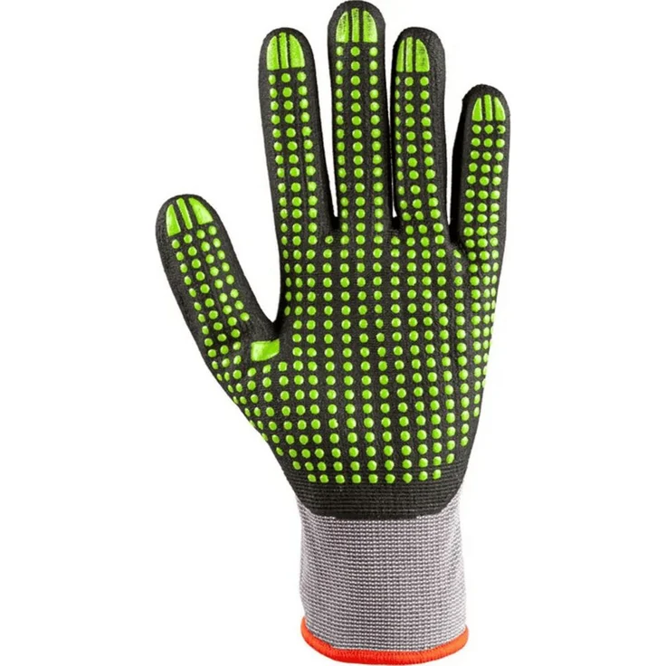 Hase Safety Gloves Padua Grip Arbeitshandschuhe, grün, Nylonfeinstrick mit Nitrilschaum-Beschichtung, Packung mit 10 Paar, Größen 6-11