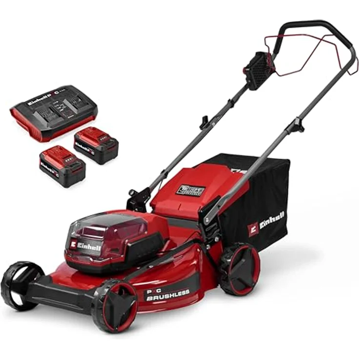 Einhell Akku-Rasenmäher 'GC-CM 36/51 S Li BL', geeignet für Flächen bis 750 m², bürstenloser Motor, stufenlose Geschwindigkeitsanpassung, 9-stufige Schnitthöhenverstellung, inkl. Akku und Ladegerät – Bild 2