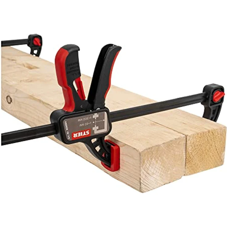 STIER Einhandzwinge, 300 mm Spannweite, 80 mm Ausladung, zum Spannen und Spreizen, ergonomisch geformter Griff – Bild 2