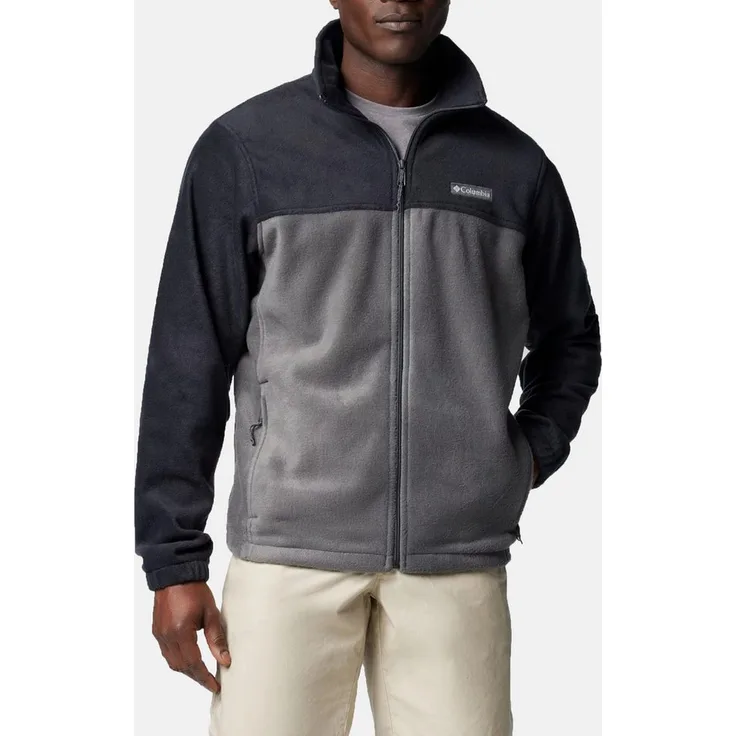 Columbia Winterjacke, Arbeitsjacke mit Seitentaschen und hohem Kragen, schwarz
