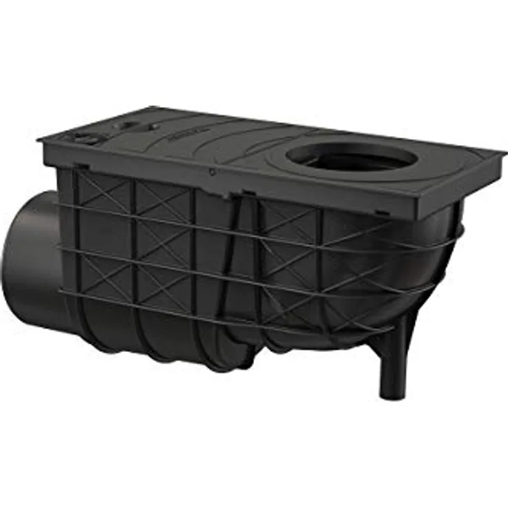 Alcaplast Universal Regensinkkasten 300x155/110, waagrecht Schwarz, für Einlaufdurchmesser Ø80-125mm und Ablauf DN110