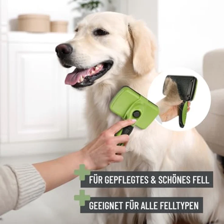 ReaVET Professionelles Hundebürste Fellpflege-Set für Hunde & Katzen I Pflegeset 6-teilig I Hundebürste, Entfilzungsbürste, Unterwollbürste, Flohkamm, Krallenschere & Pflegetasche – Bild 5