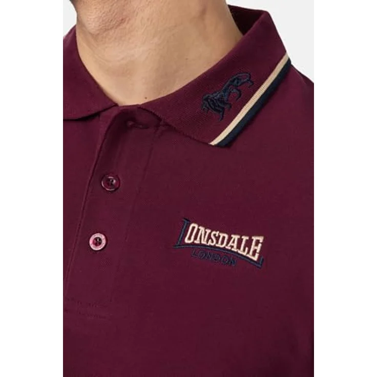 Lonsdale Poloshirt LION, Arbeitsshirt mit hochwertiger Baumwolle, gestreiften Bündchen und farblich abgesetzten Stickereien – Bild 6