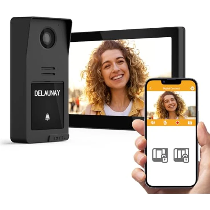 Extel Video-Türsprechanlage Dgital Connect, 7-Zoll-Touchscreen mit 2-Draht-Technik, schwarz, mit Fingerabdruck- und QR-Code-Zugriff – Bild 9